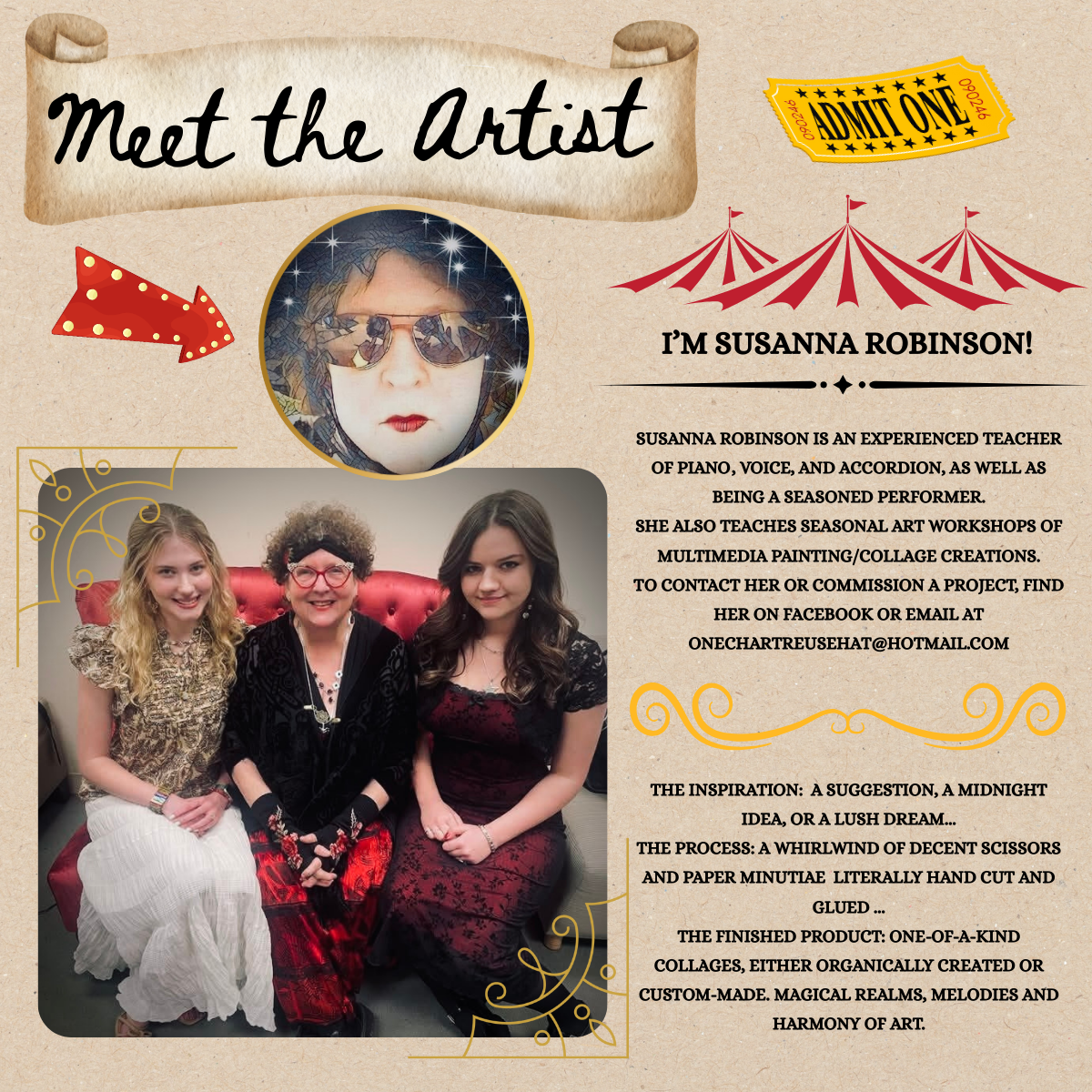 OG local artwork by Susanna Robinson {STICKER + artist bio card ONLY}
